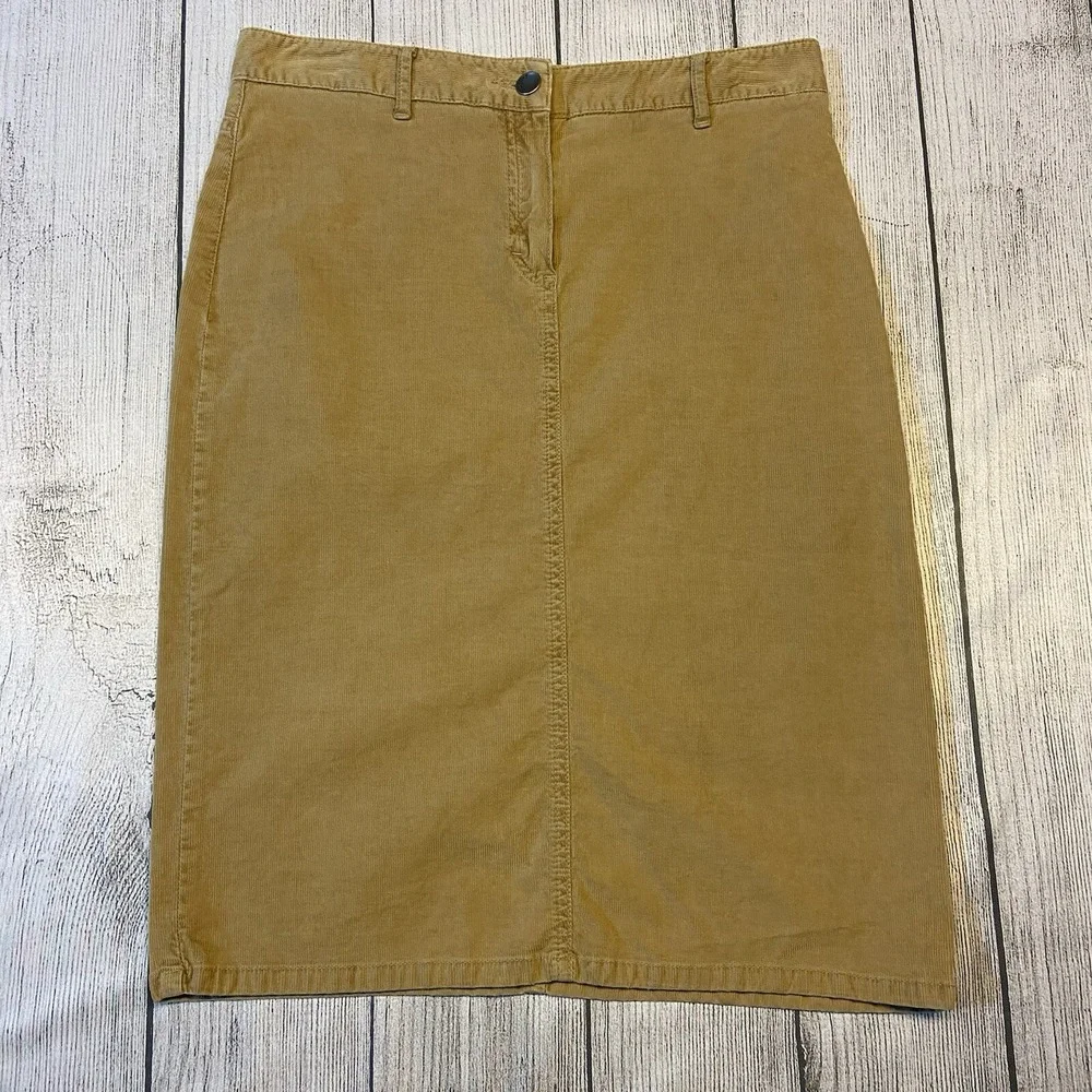 Theory Women's Corduroy Skirt 4‎ Washed Taupe Knee Length Stretch Career City